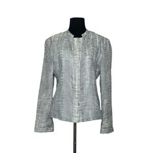 Giorgio Armani Silk Silver Long Sleeves Blazer Size 40 - US Small